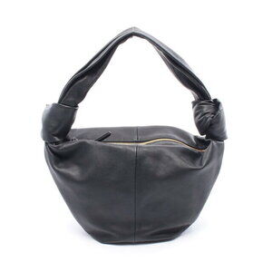 Bottega Veneta Double Knot Top Handle Handbag Black Leather